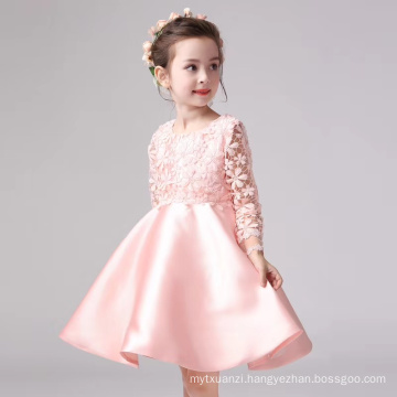 fashion long sleeves winter style little kid girl dresses